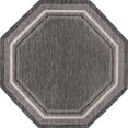 thumbnail image 2 of Unique Loom Outdoor Border Collection Area Rug - Soft Border (8' Octagon Black/Ivory), 2 of 6