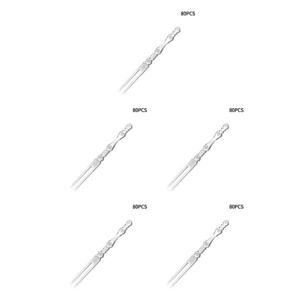 Billuyoard Paquete de 80 tenedor para pastel de frutas, palillos portátiles de un solo para comida, tenedores para cupcakes, postres, Type2 NO2