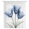 thumbnail image 2 of Blue Tulip Sheer Curtains 45 Inches Long, Spring Floral Botanical Leaves Pastoral Light Filering Curtains, Breathable Simi Curtain Privacy Drapes for Kitchen Bathroom Small Window Treatment, 2 of 9