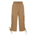 thumbnail image 5 of Xzbqbs Women's Cargo Capri Pants Lightweight Quick Dry Hiking Pants Summer Travel Casual Capris with 5 Pockets, 5 of 5