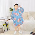 thumbnail image 6 of Wearable Blanket with Sleeves and Pocket Oversized Hooded Sweatshirt 3-14 YR Cartoon Shrimps Pattern S, 6 of 7