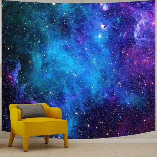 Tapiz extra grande del espacio de la galaxia para el dormitorio Estética Azul Cielo estrellado Estrellas Universo Tapiz Nebulosa misteriosa Colgante de pared Decoración de fondo para el dormitori