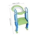 thumbnail image 4 of Silla de baño suave para bebés y niños pequeños, con escalera, asiento de seguridad ajustable para entrenamiento (azul y verde), 4 of 14