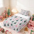thumbnail image 3 of Manfei Santa Twin Sheets Holiday Bedding, Black Red 3-Piece (1 Flat Sheet, 1 Fitted Sheet and 1 Pillowcase), 3 of 6