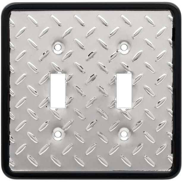 Franklin Brass Diamond Plate Double Switch Wall Plate in Polished
