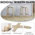 thumbnail image 5 of AENKYO 30" Swivel Bar Stools Set of 2, Bar Height Stools for 38"-44" Tall Tables, Fabric Upholstered, Beige, 5 of 7