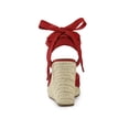 thumbnail image 2 of Unique Bargains Women's Espadrille Platform Wedge Heel Lace Up Sandals, 2 of 7