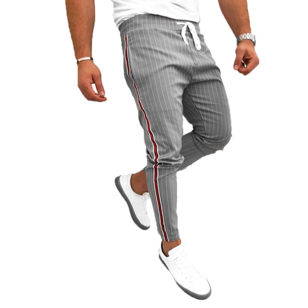 striped casual pants