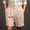 Khaki031, variant on Dwelliawo Mens Line Cotton Shorts Casual Pleat-Front Elastic Waist Cotton Linen Shorts Vintage Travel Outfits Linen Dress 9" Flat Front Casual Navy 3XL