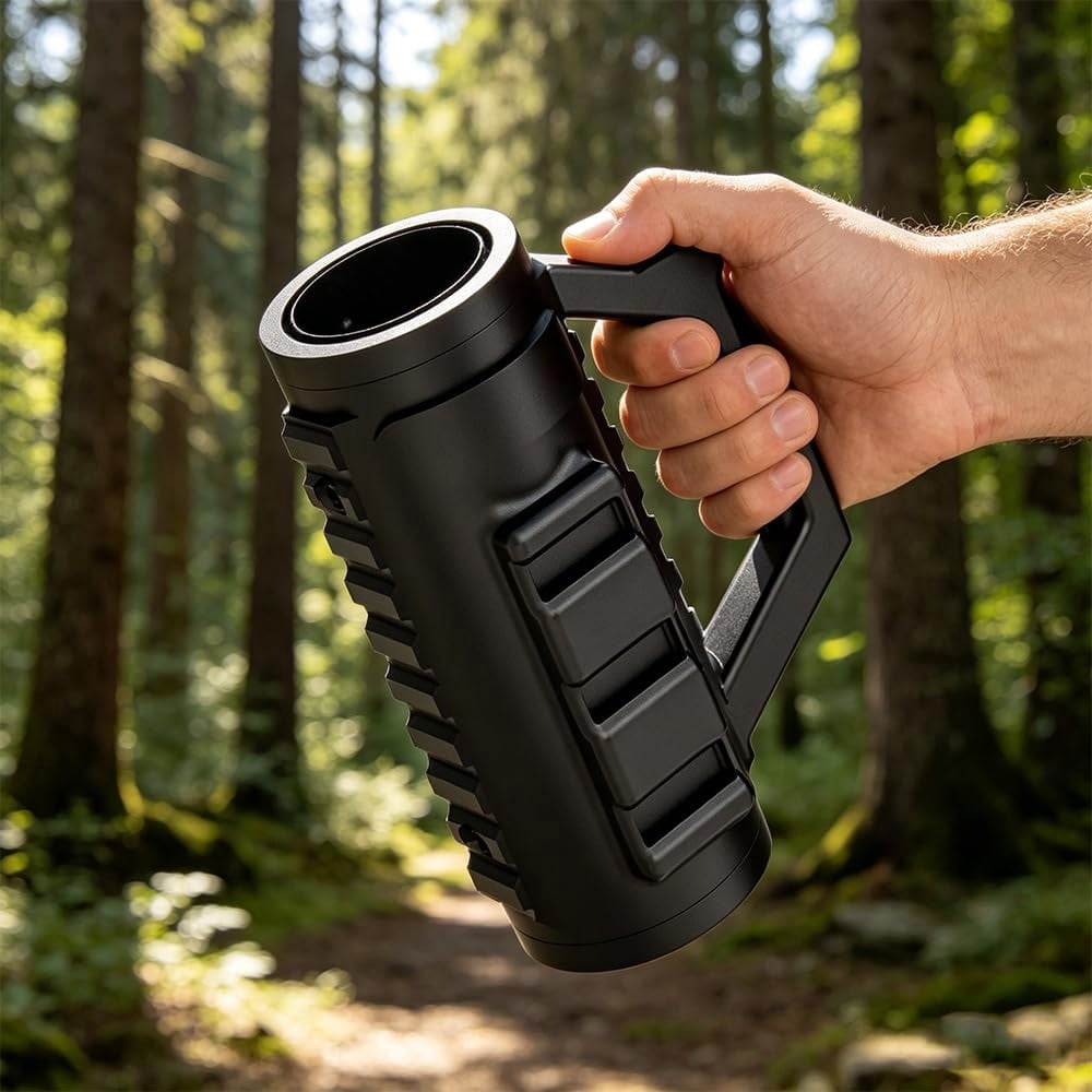 Tactical Assault Can Holder – 3D Printed Tactical Assault Cruise Cup, Double Tactical Reload Can Holder With Insulation Sleeve, For Party, Camping & Outdoor Use (Green, 16oz)