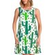 thumbnail image 1 of Balery Cactus 1 Vestidos de verano para mujer con estampado: vestido holgado sin mangas, vestido playero informal y cómodo para días calurosos., 1 of 7