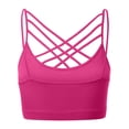 thumbnail image 3 of Women's Novelty Bras Seamless Triple Criss-Cross Front Bralette Sports Bra (No Pad), 3 of 4