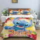 thumbnail image 2 of Juego de cama de tres piezas con estampado de dibujos animados de Disney Stitch, con funda de almohada, para niños o adultos, tamaño King, Queen, Full y Twin, 2 of 5
