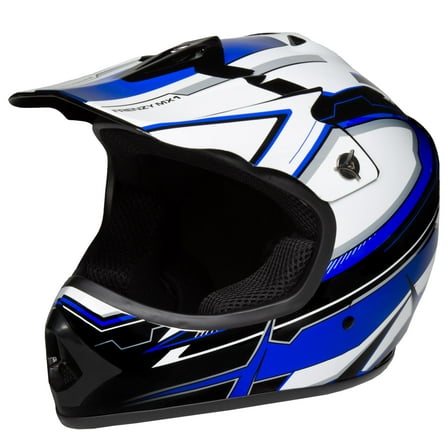Youth Frenzy MX ATV off-road Youth Helmet DOT Approved Blue, Large