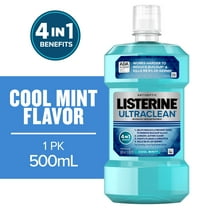 Listerine Ultraclean Antiseptic Mouthwash, Oral Care for Gingivitis, Cool Mint, 500 mL