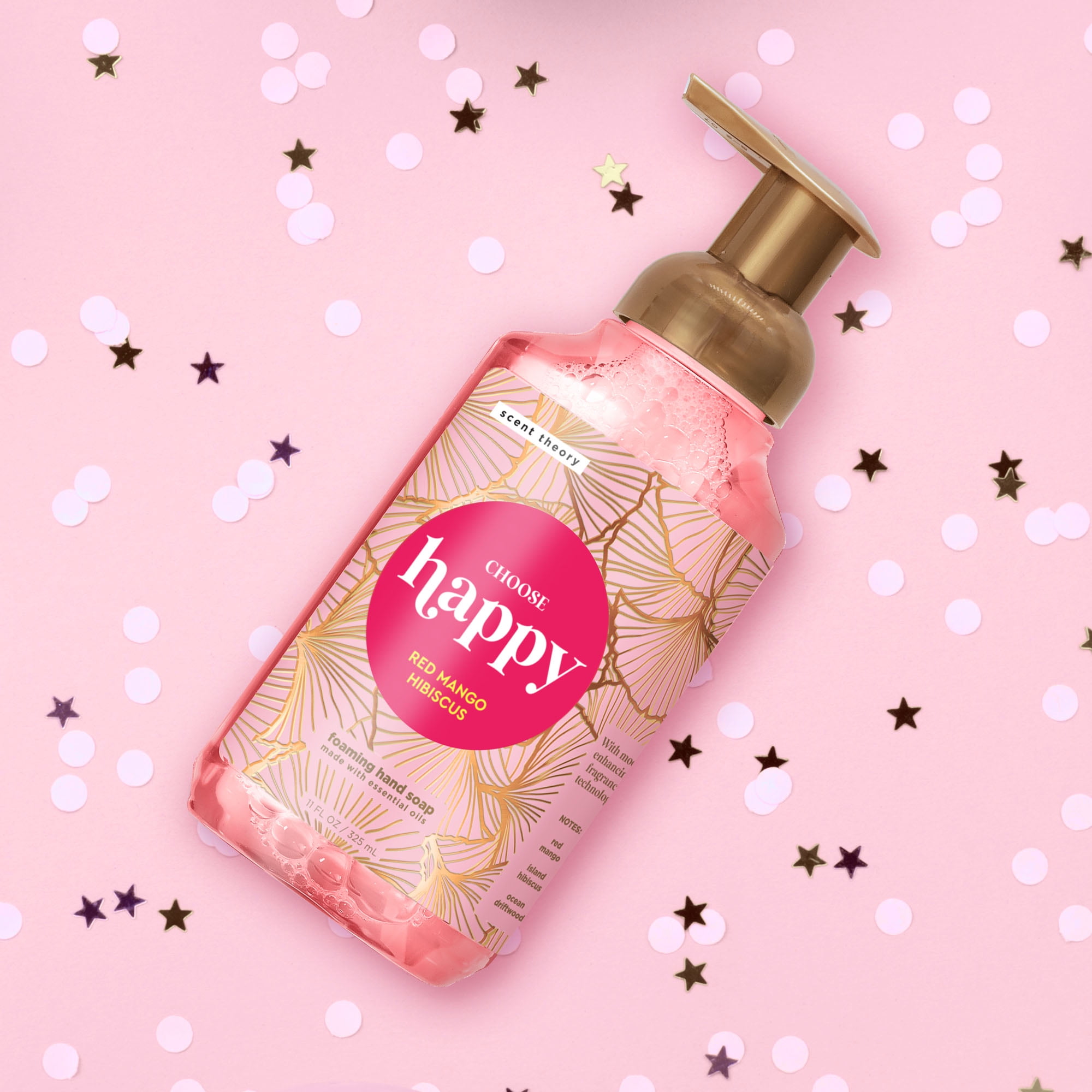 (4 pack) Scent Theory Foaming Hand Soap, Choose Happy Scented, 11 fl oz