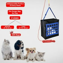 Emergency Evacuation Bag for Pets Up to 100 Pounds Large size - Dogs & Cats Fire Escape Equipment - Rope 50 Feet Incl.