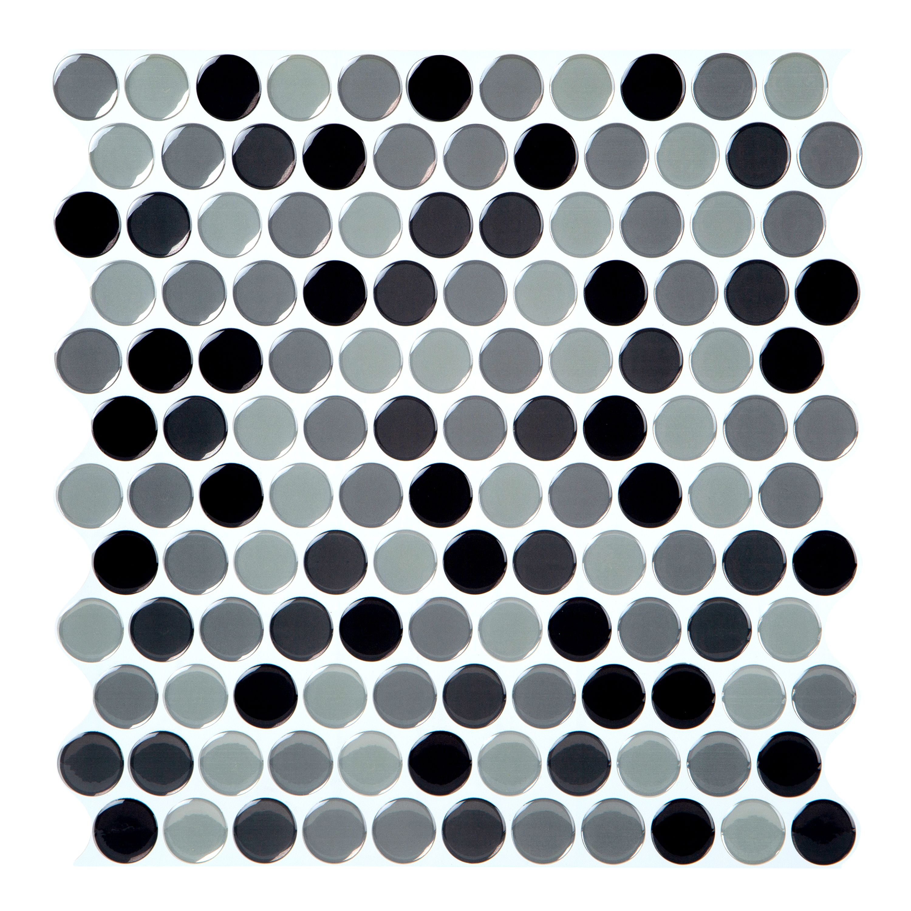 Simplify 4 Pack Penny Tile Grey Peel And Stick Wall Tile Grey 10.2X10