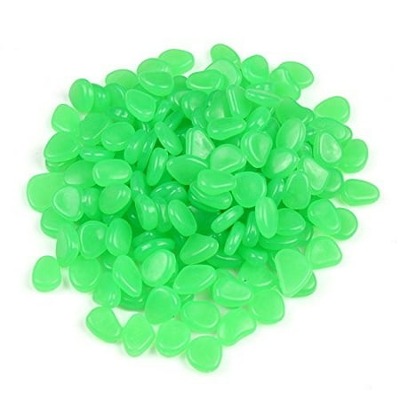 - 2lb 400PCS Glow in the Pebbles Stones for Indoor and Outdoor Walkways Garden Driveway Large Bag Powered By Light And Solar (Green)