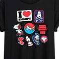 thumbnail image 3 of Peanuts - I Heart Snoopy Patches - Women's Oversized T-Shirt, 3 of 6