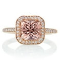thumbnail image 2 of 1.5 Carat Bestselling Princess Halo Bridal Set with Morganite and Diamond on 10k Rose Gold, 2 of 3