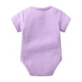 thumbnail image 3 of Zanarzt Baby Boy Girl Romper Baby Bodysuits Soft Cotton Solid Color Short Sleeve Baby Romper Purple,0-3 Months, 3 of 3