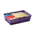 thumbnail image 3 of YBM Home Medium Plastic Storage Basket (6 Pack), Purple 9 L x 6 W x 2.25 H, 3 of 9