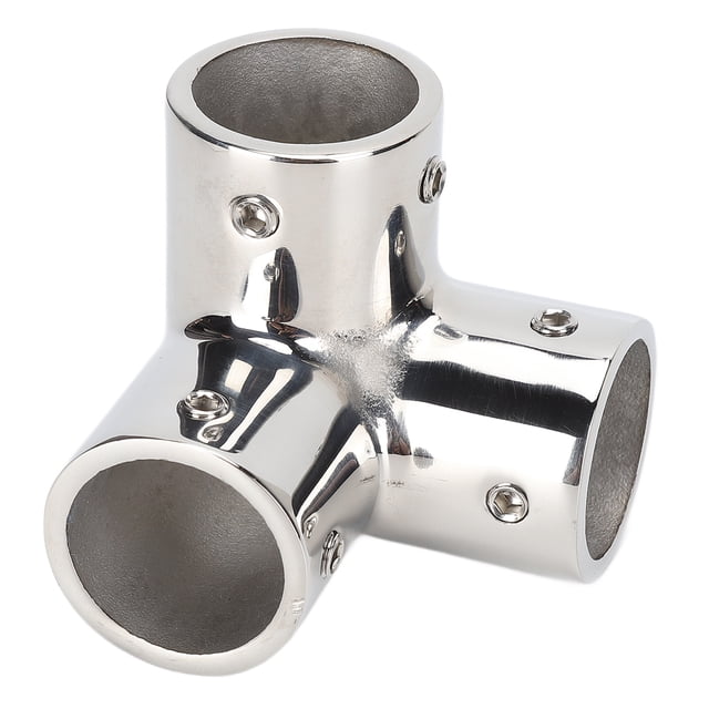 3 Way Corner Elbow, Corner Tee Joint 316 Stainless Steel Easy Installation Standard Size Stable For Fiberglass Yachts For Inflatable Boats Φ22mm
