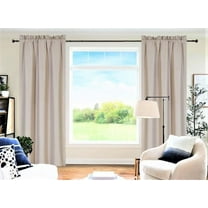 R64 TAUPE 100% priivacy light filtering panels blackout window dressing curtain Set, of Two (2) Lined Rod Pocket Panels 37"W X 84"L Each