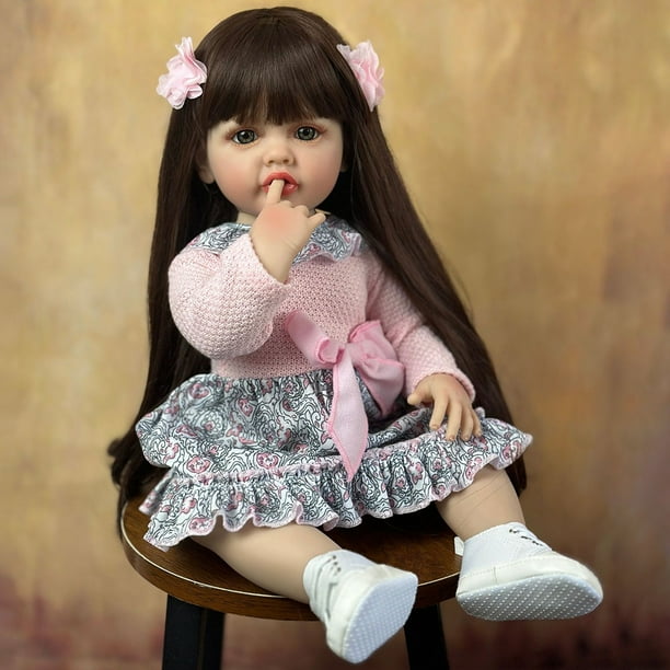 Muñecas de bebé realistas de 55 cm, muñecas recién nacidas de piel 3D, cuerpo suave para niños para colección