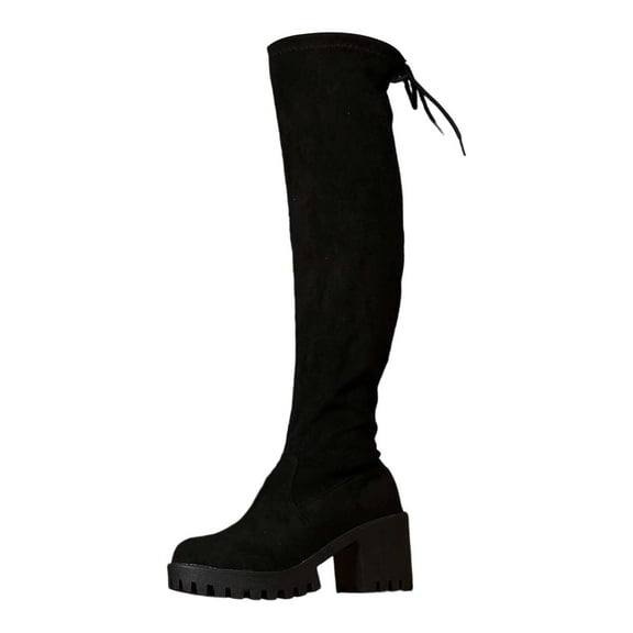 vauyc Kitten Heel Boots Wide Calf Boots for Women Knee High Boots Slenderizing Thigh High Boots with Heel and Round Toe for Comfort and Style