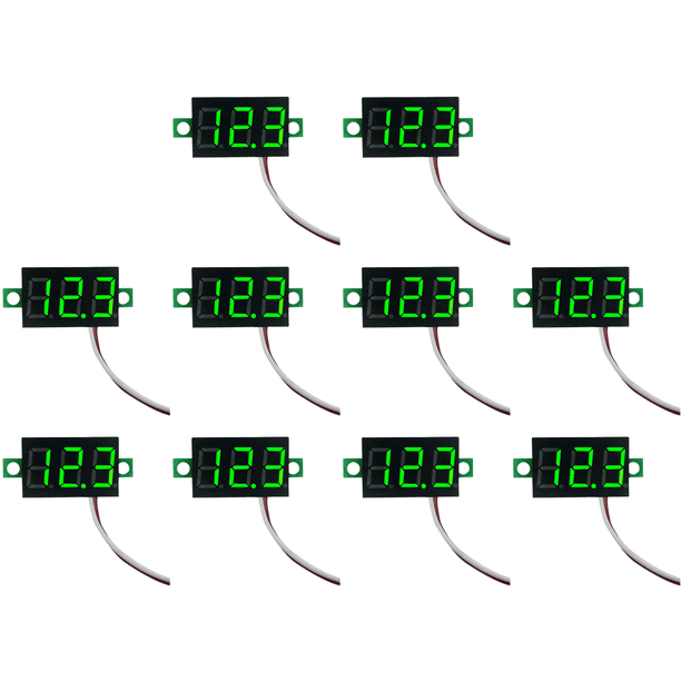 Pantalla voltaje 2 cables 2 5 V-40 V medidor pantalla LED 0 28 pulgadas (verde)