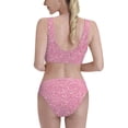 thumbnail image 3 of Picia Glitter Pink Women's High Waisted Bikini Scoop Neck Swimsuit Two Pieces Bathing Suit-Medium, 3 of 8