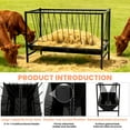 thumbnail image 4 of Pasture Hay Feeder 70 Gallon, Galvanized Metal 2-in-1 Livestock Feeder with 25 Gallon Feed Pan, Pasture Feeder, Metal Livestock Feeder Rack for Small Ranches, Hobby Farms, Rural Properties, 4 of 9