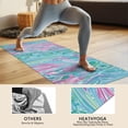 thumbnail image 4 of Blue and Pink Abstract Pattern Hot Yoga Mat Towel Non Slip for Hot Yoga - Quick-Drying Yoga Mat Cover with 4 Corner Pockets with Travel Bag - Hot Yoga Towel Non Slip 70"x26", 4 of 6