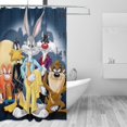 thumbnail image 3 of Looney Tunes Cartoons Shower Curtain, Funny Anime Shower Curtain Sets Waterproof Fabric Bathroom Decor with 12 Hooks, 72×72 Inches, 3 of 8