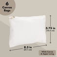 thumbnail image 4 of Set de bolsas de maquillaje Bright Creations, 6 unidades, lienzo blanco, 20 x 15 cm, 4 of 9