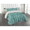 thumbnail image 2 of Ambesonne Blue Quilted Coverlet 3 Pcs, Antique Timber Texture, King Size, Blue, 2 of 4