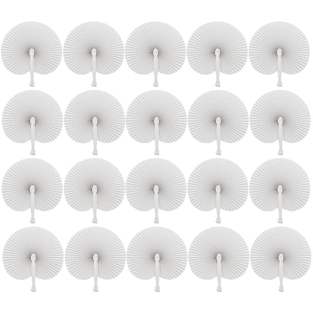 Abanicos de mano portátiles Suministros para fiestas de baby shower Regalos para invitados de boda (20 piezas redondas)