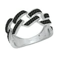 thumbnail image 1 of Dazzlingrock Collection Round Black Diamond Out Bling Cuban Link Band Ring for Women (0.42 ctw, Color Black, Clarity Opaque) in 18K White Gold, Size 9.5, 1 of 4