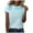 Light Blue, variant on Summer Tops for Women Classic Versatile Daily Short Sleeved Solid Stripe Leopard Camo Color Block Casual Round Neck T Shirt Short Sleeve Swing Top Holiday Crop Tops Women Size 3x Light Blue