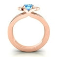thumbnail image 4 of 2.35 Carat Unique Oval Cut Blue Topaz Gemstone Bridal Ring for Ladies Solid 14K Rose Gold Size 7.5 by Diamond-Capitals, 4 of 8