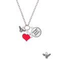 thumbnail image 2 of Delight Jewelry Silvertone Small 3-D Bee - Red Heart Nurse Strong Zoe Necklace, 2 of 4
