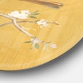 thumbnail image 2 of Designart 'Oiseau Doré sur Fleurs I' Art Mural Rond en Métal Style Ferme, 2 of 3