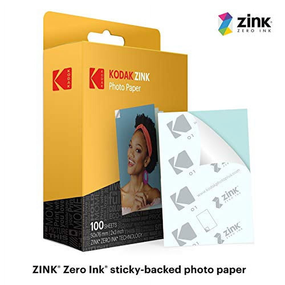 Kodak 2x3 Premium Zink Photo Paper (100 Sheets) Compatible with Kodak  PRINTOMATIC, Kodak Smile and Step Cameras and Printers 