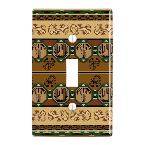 Southwest New Mexico Arizona Desert Cactus Lizard Plastic Wall Decor Toggle Light Switch Plate Cover