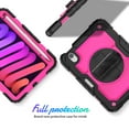 thumbnail image 4 of Dteck Case for for iPad mini (A17 Pro) 8.3 inch 2024/mini 6th Gen,Shockproof Durable Sturdy Protection Case with Screen Protector 360 Rotating Stand Hand/Shoulder Strap Heavy Duty Cover,Rose+Black, 4 of 9