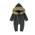 thumbnail image 1 of Seyurigaoka Baby Girls Boys Knitted Romper Solid Color Long Sleeve Jumpsuit, 1 of 9