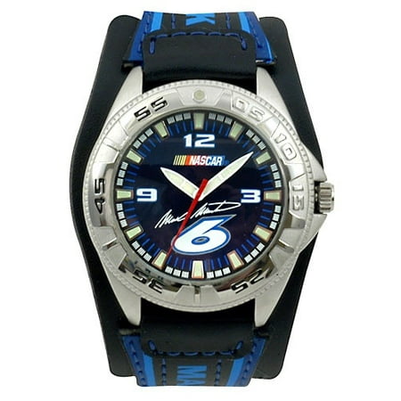 NASCAR Mark Martin Men's Water Resistant Sports Watch, Blue Dial