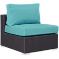 thumbnail image 1 of Modway Convene Aluminum and Rattan Patio Armless Chair in Espresso/Turquoise, 1 of 3
